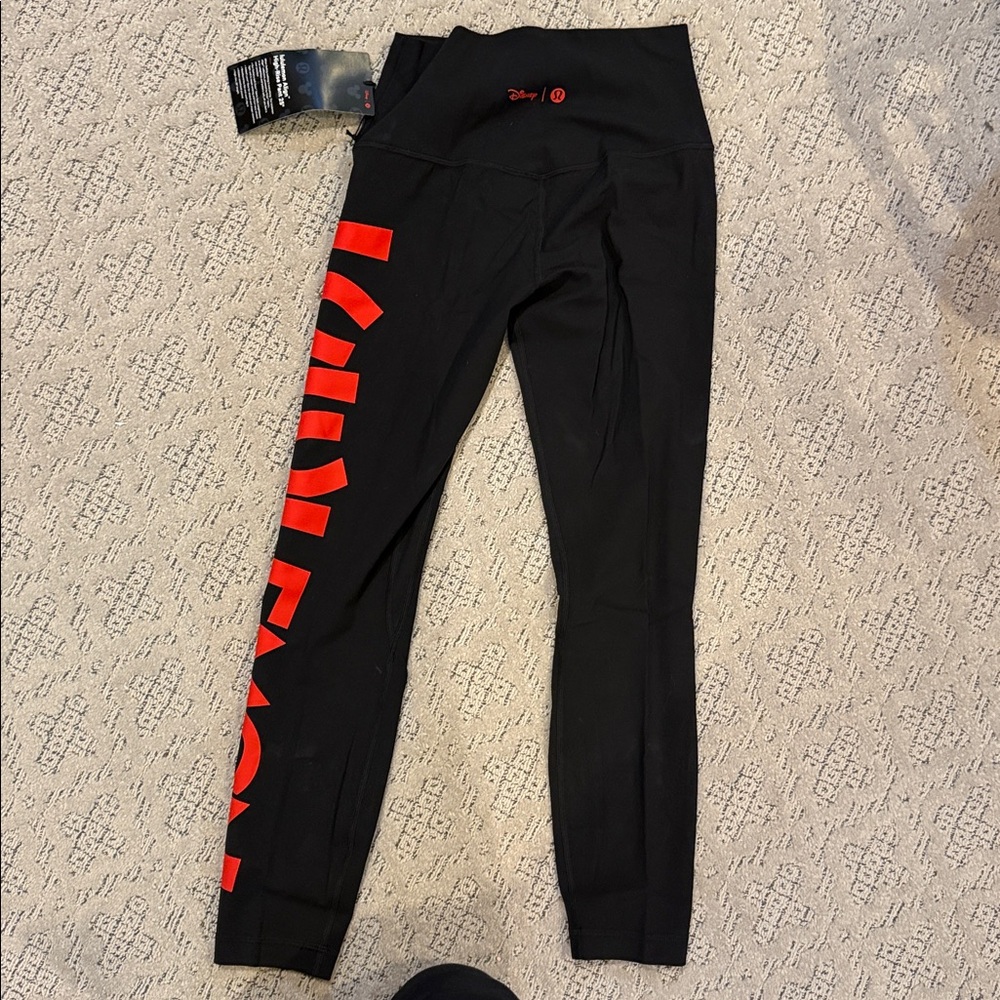 Lululemon Align High-Rise 25-inch size 4 Disney Black Leggings with Red Accents - Picture 3 of 3